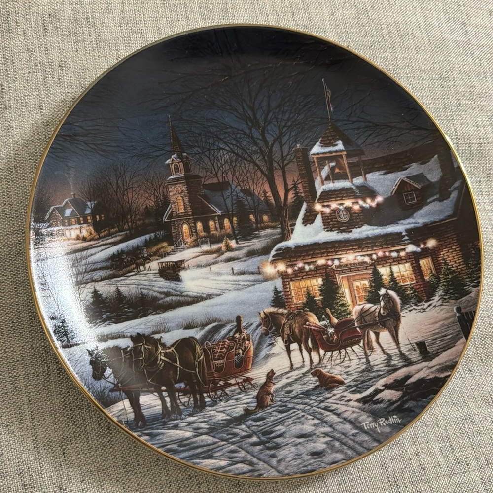 Evening Rehearsal Terry Redlin plate Terry Reslin's annual Christmas series 2001